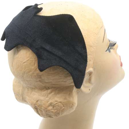 hat black velvet bat